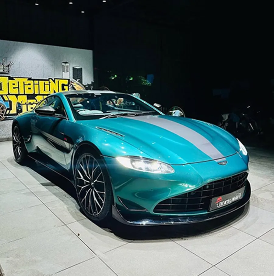 Aston Martin Vantage in the ECR studio after paint protection film